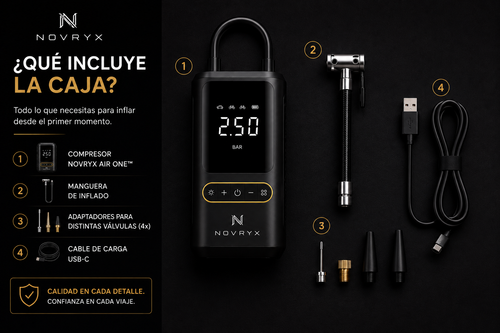 NOVRYX AIR ONE™ | Compresor Inteligente Portátil 150 PSI